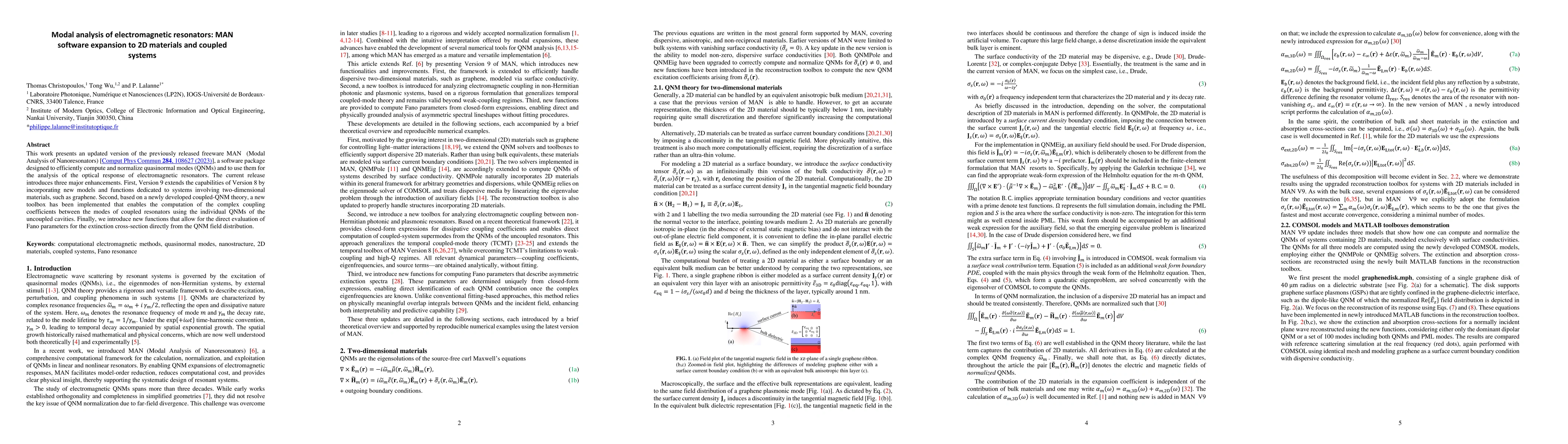 Thumbnail for Modal analysis of electromagnetic resonators: MAN software expansion to 2D materials and coupled systems