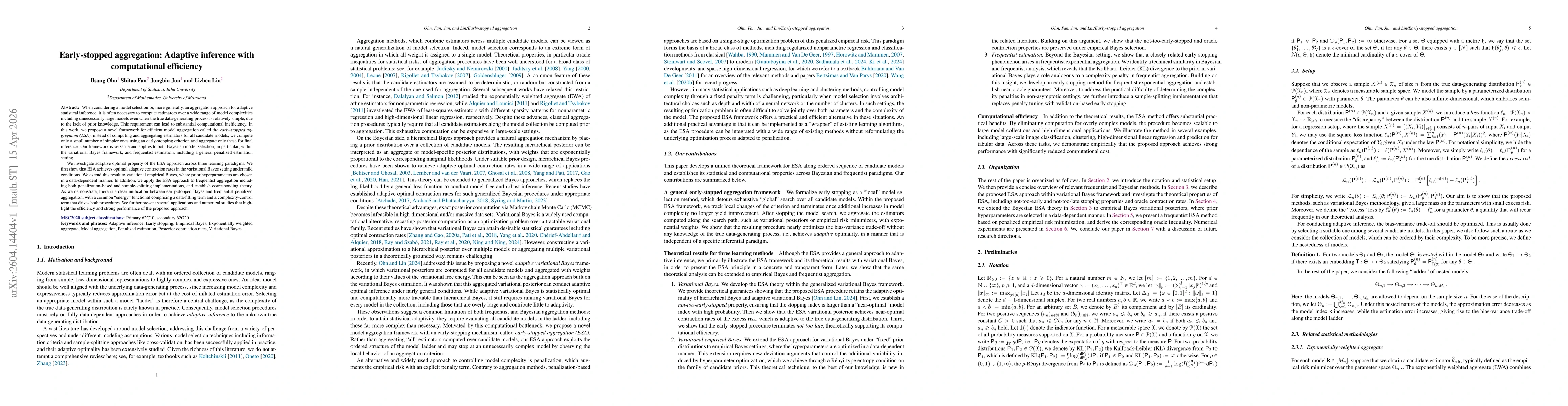 Thumbnail for Early-stopped aggregation: Adaptive inference with computational efficiency