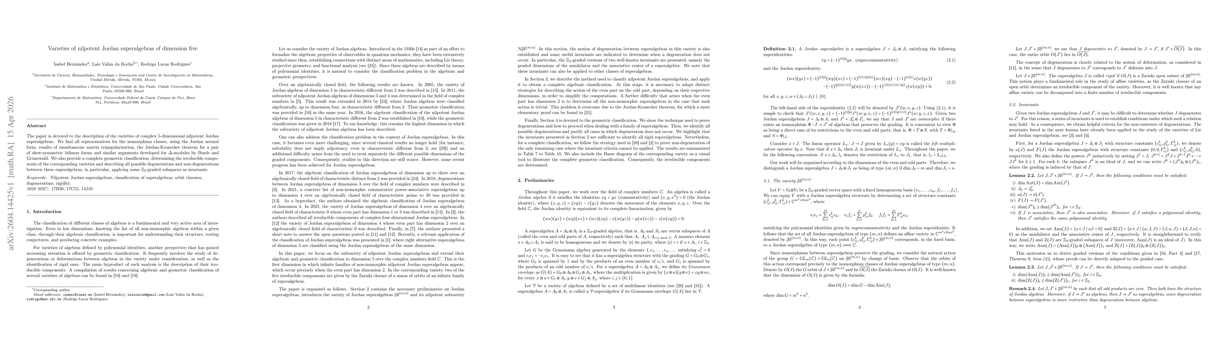 Thumbnail for Varieties of nilpotent Jordan superalgebras of dimension five