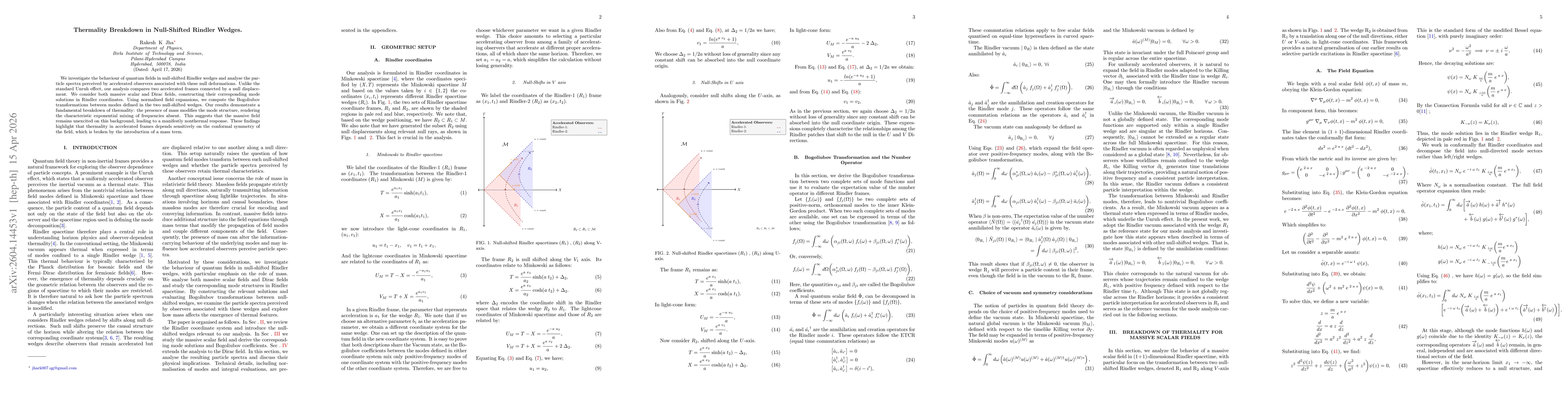 Thumbnail for Thermality Breakdown in Null-Shifted Rindler Wedges