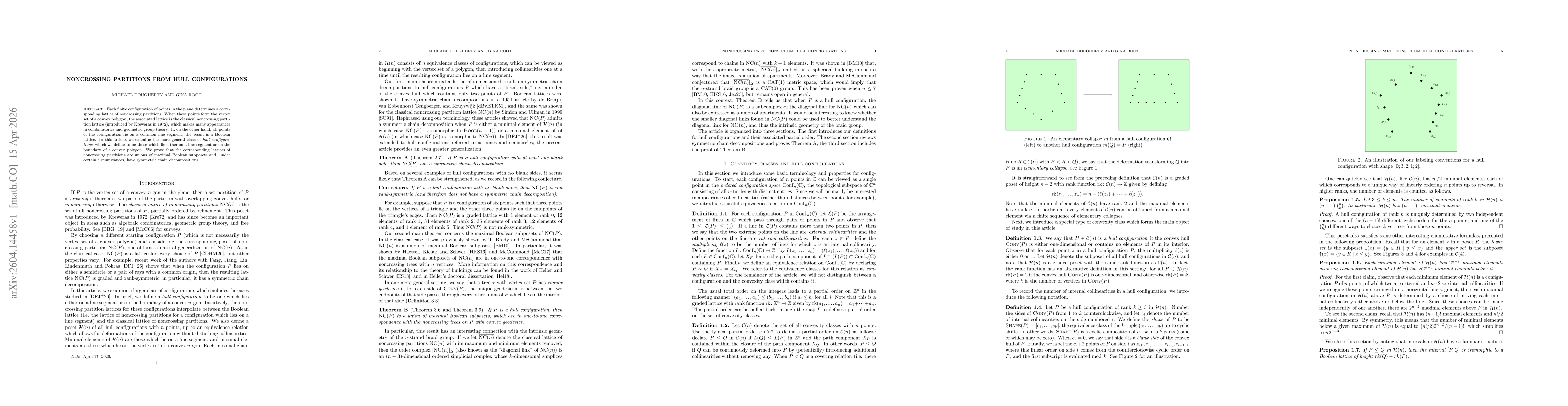 Thumbnail for Noncrossing Partitions From Hull Configurations