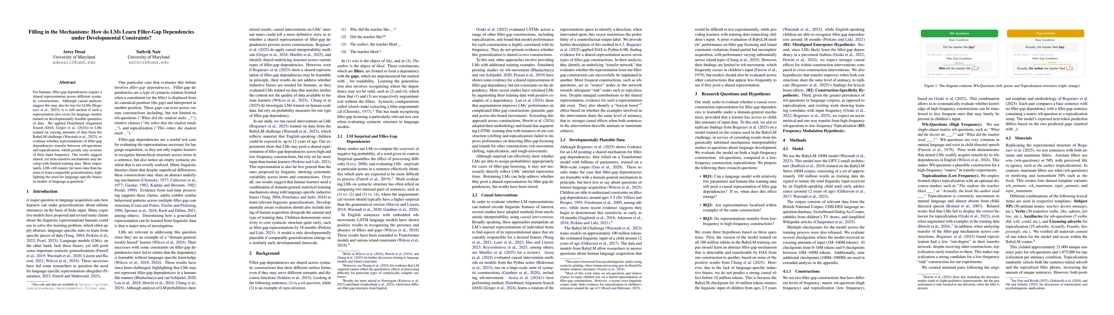 Thumbnail for Filling in the Mechanisms: How do LMs Learn Filler-Gap Dependencies under Developmental Constraints?