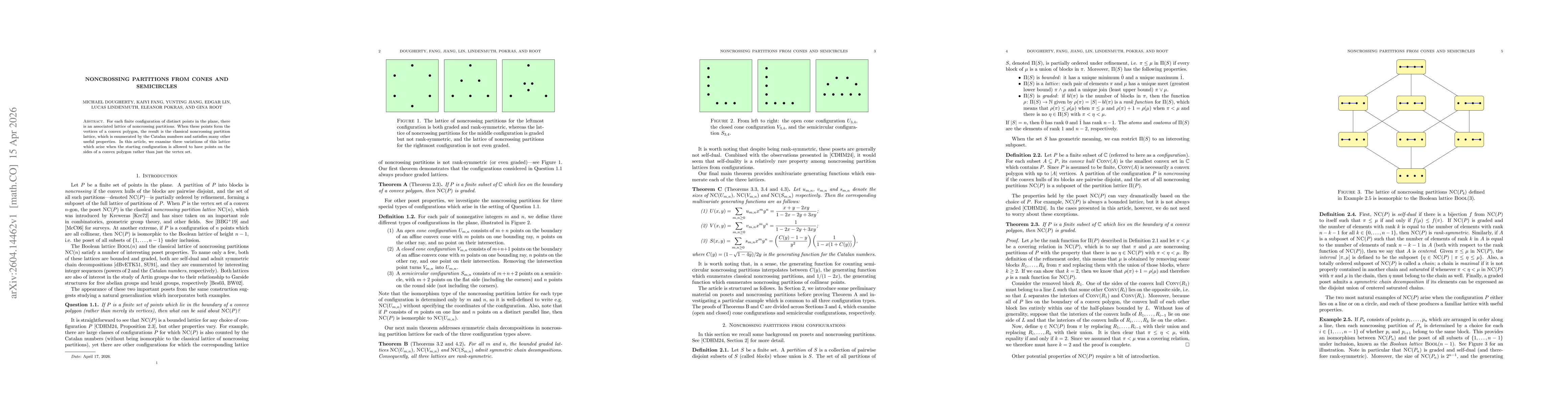 Thumbnail for Noncrossing Partitions From Cones and Semicircles