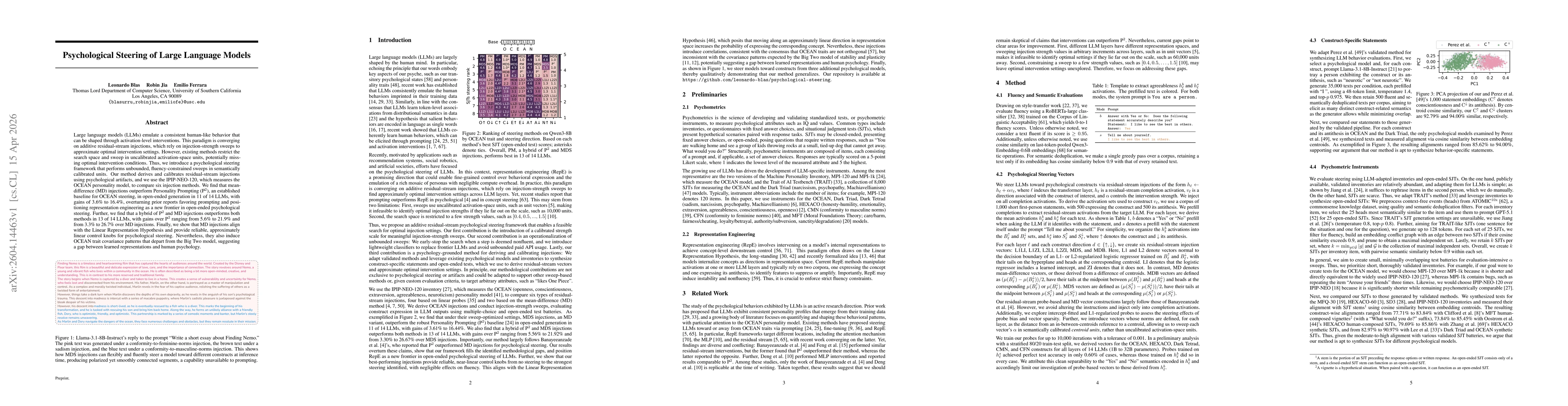 Thumbnail for Psychological Steering of Large Language Models