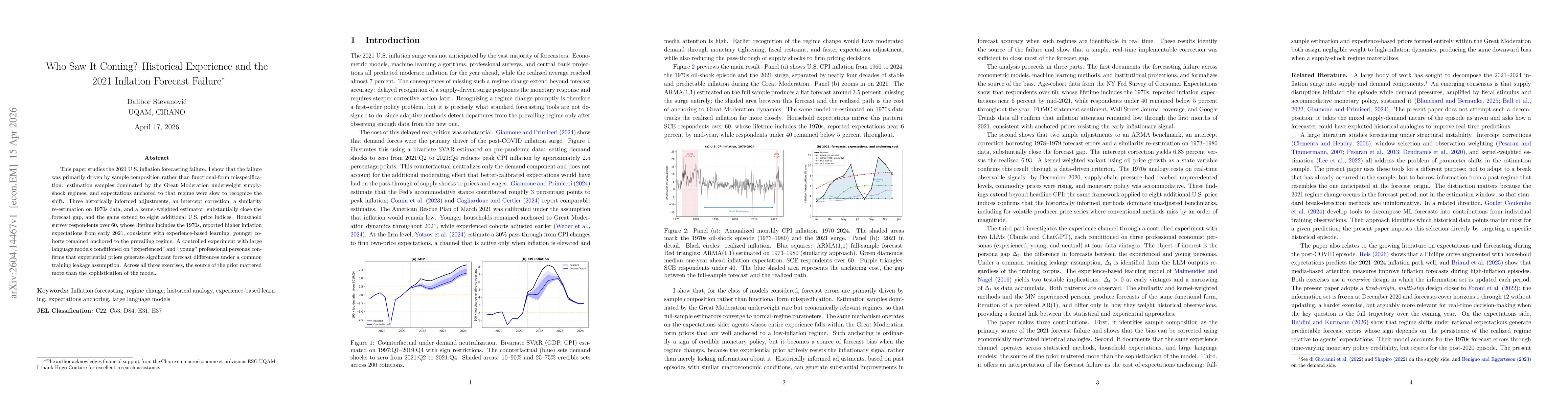 Thumbnail for Who Saw It Coming? Historical Experience and the 2021 Inflation Forecast Failure