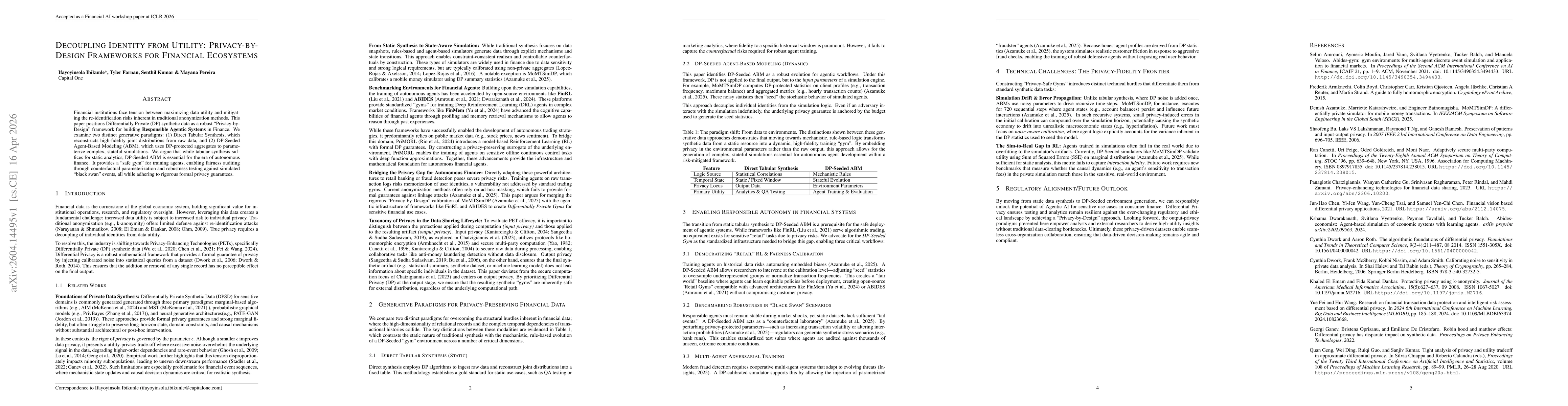 Thumbnail for Decoupling Identity from Utility: Privacy-by-Design Frameworks for Financial Ecosystems