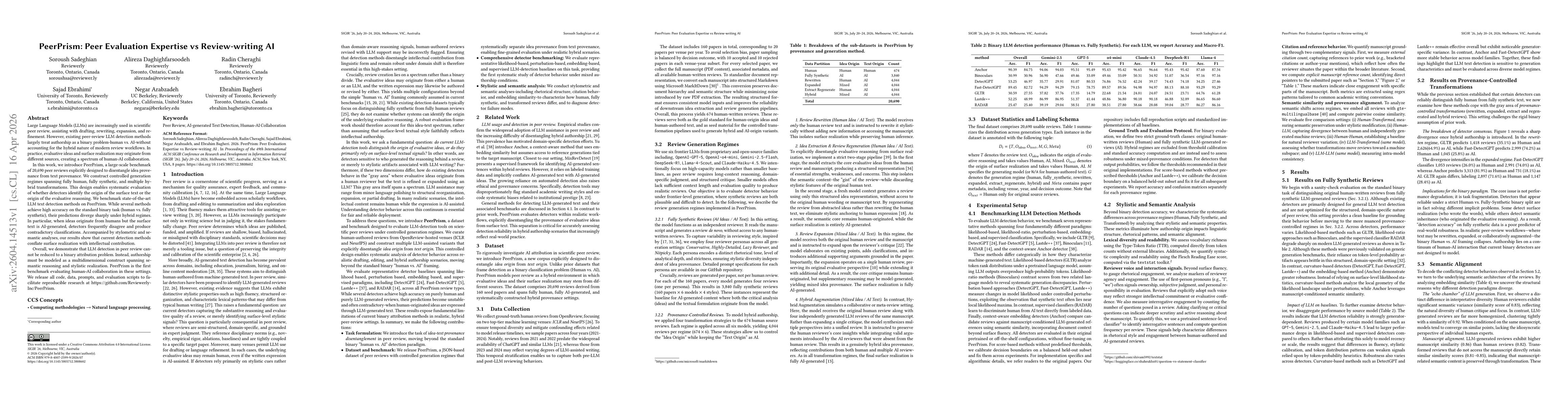 Thumbnail for PeerPrism: Peer Evaluation Expertise vs Review-writing AI