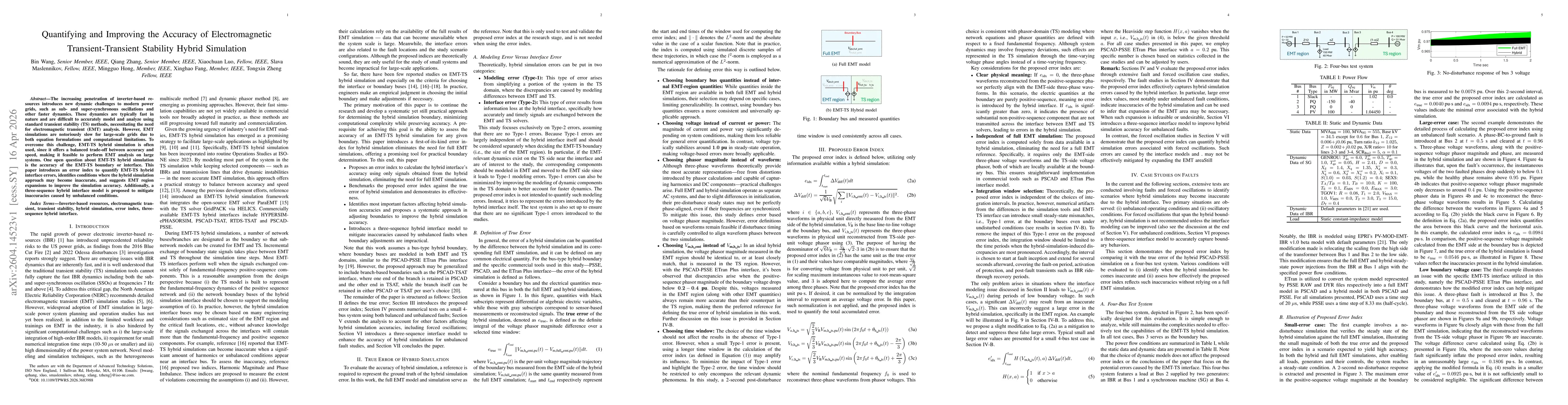 Thumbnail for Quantifying and Improving the Accuracy of Electromagnetic Transient-Transient Stability Hybrid Simulation