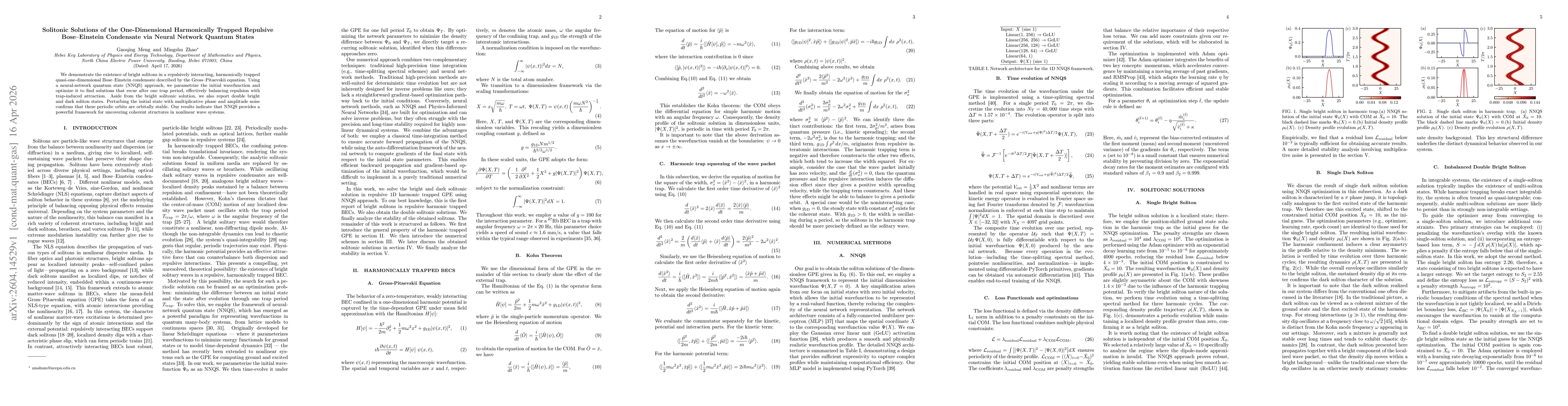 Thumbnail for Solitonic Solutions of the One-Dimensional Harmonically Trapped Repulsive Bose-Einstein Condensate via Neural Network Quantum States
