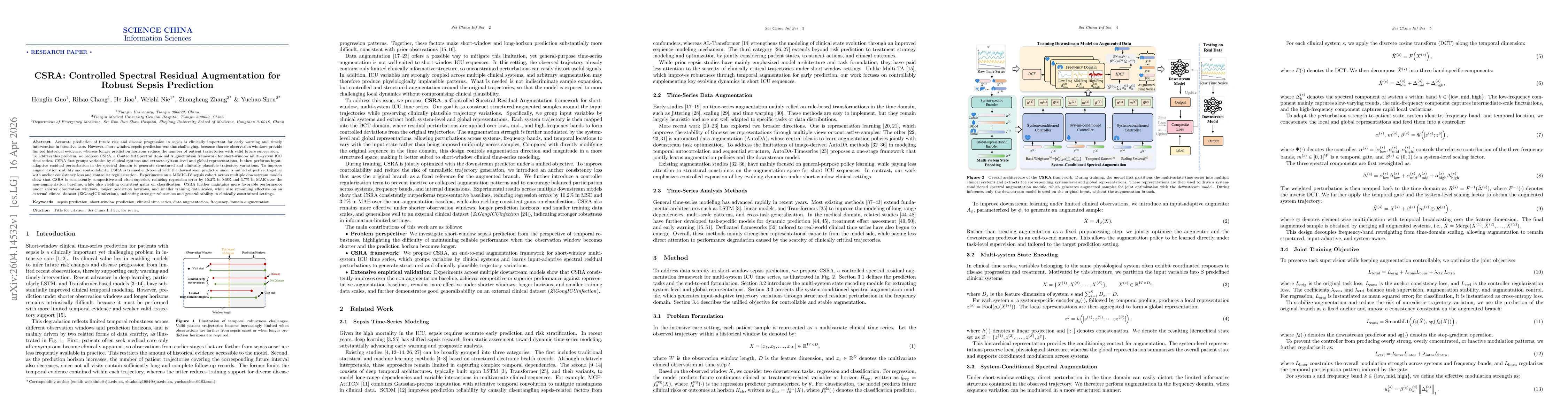 Thumbnail for CSRA: Controlled Spectral Residual Augmentation for Robust Sepsis Prediction