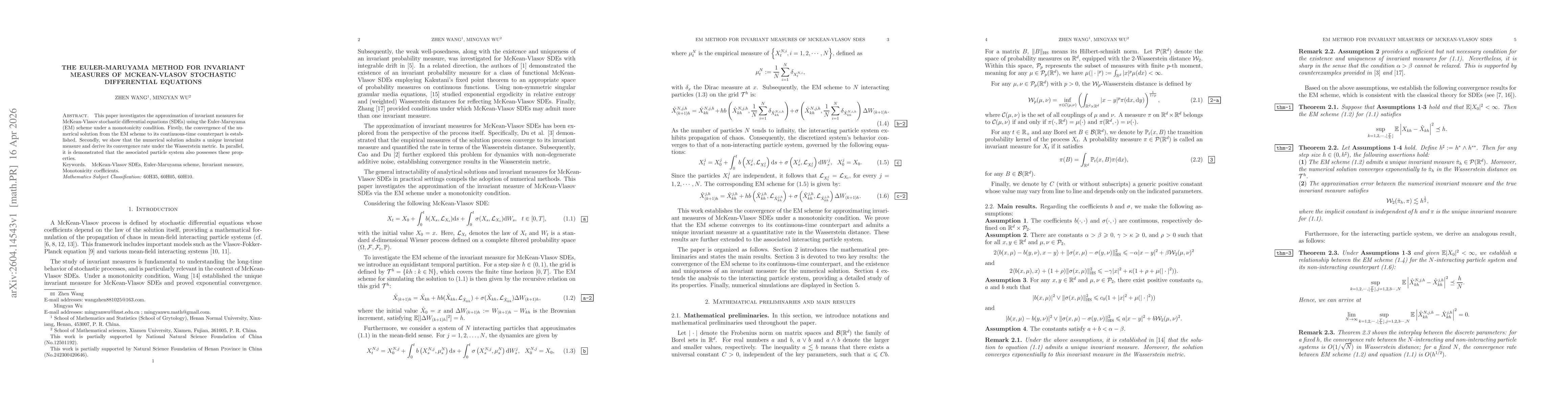 Thumbnail for The Euler-Maruyama method for invariant measures of McKean-Vlasov stochastic differential equations