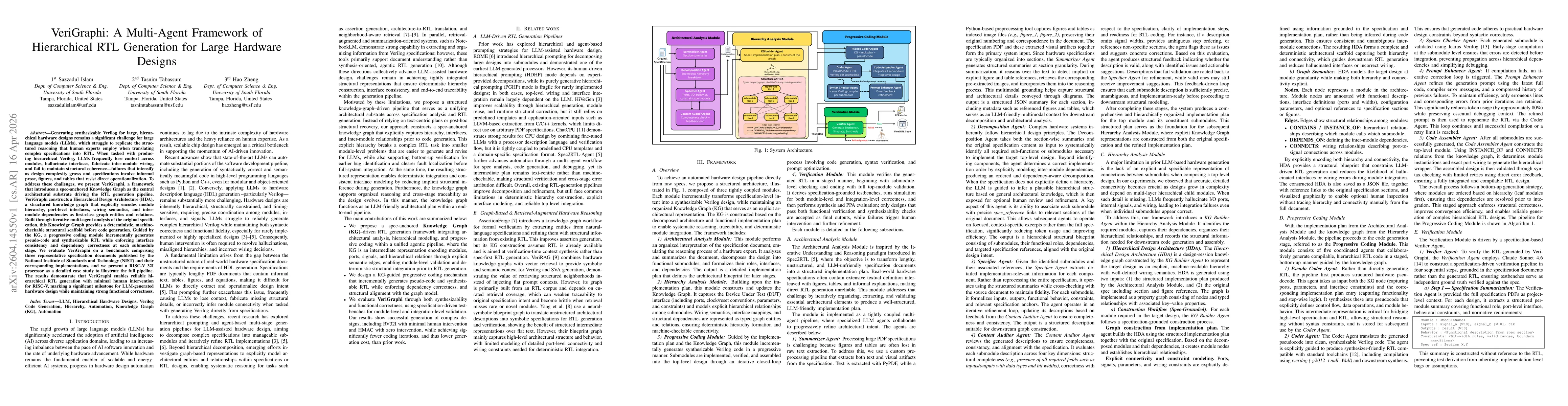 Thumbnail for VeriGraphi: A Multi-Agent Framework of Hierarchical RTL Generation for Large Hardware Designs