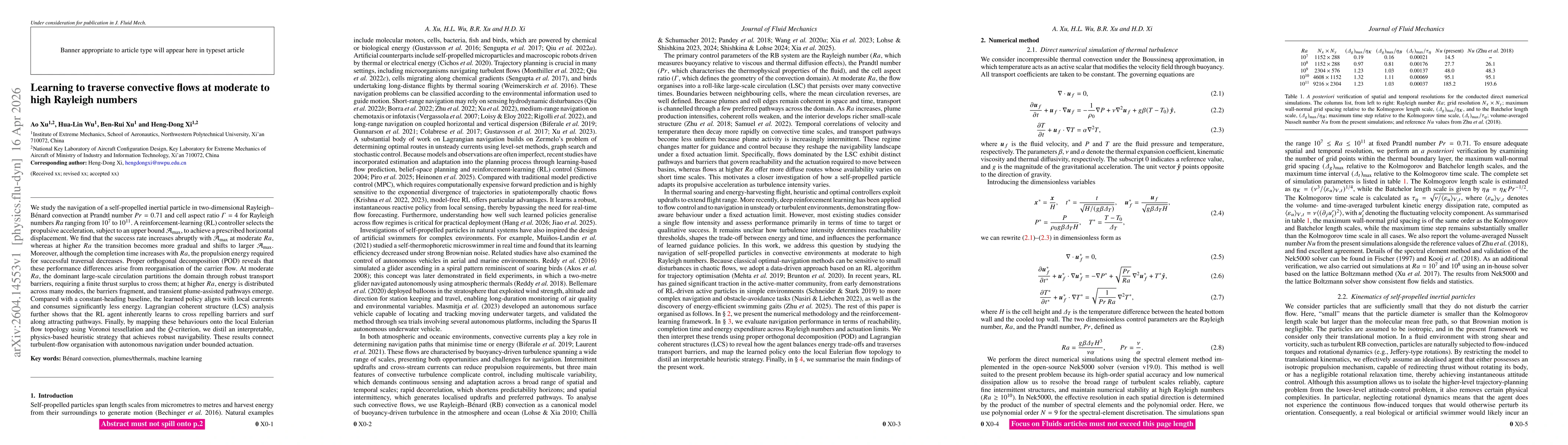 Thumbnail for Learning to traverse convective flows at moderate to high Rayleigh numbers