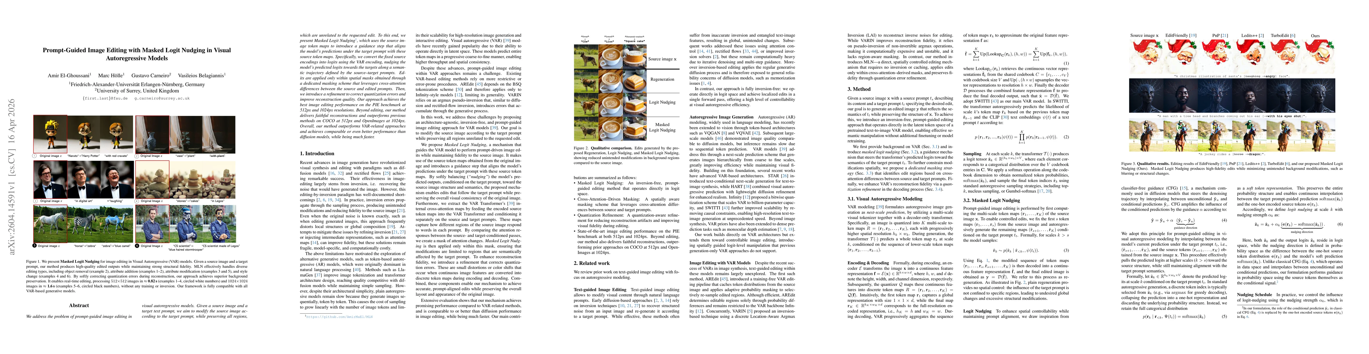 Thumbnail for Prompt-Guided Image Editing with Masked Logit Nudging in Visual Autoregressive Models