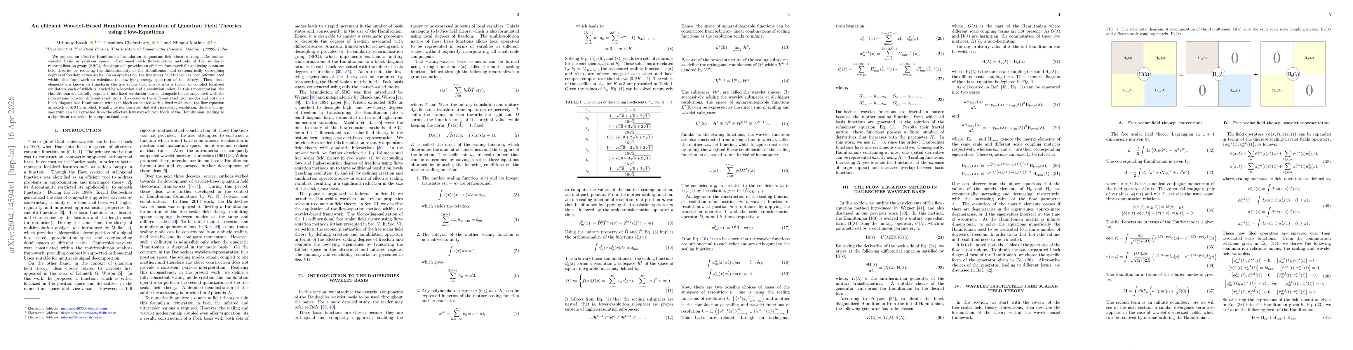 Thumbnail for An efficient Wavelet-Based Hamiltonian Formulation of Quantum Field Theories using Flow-Equations