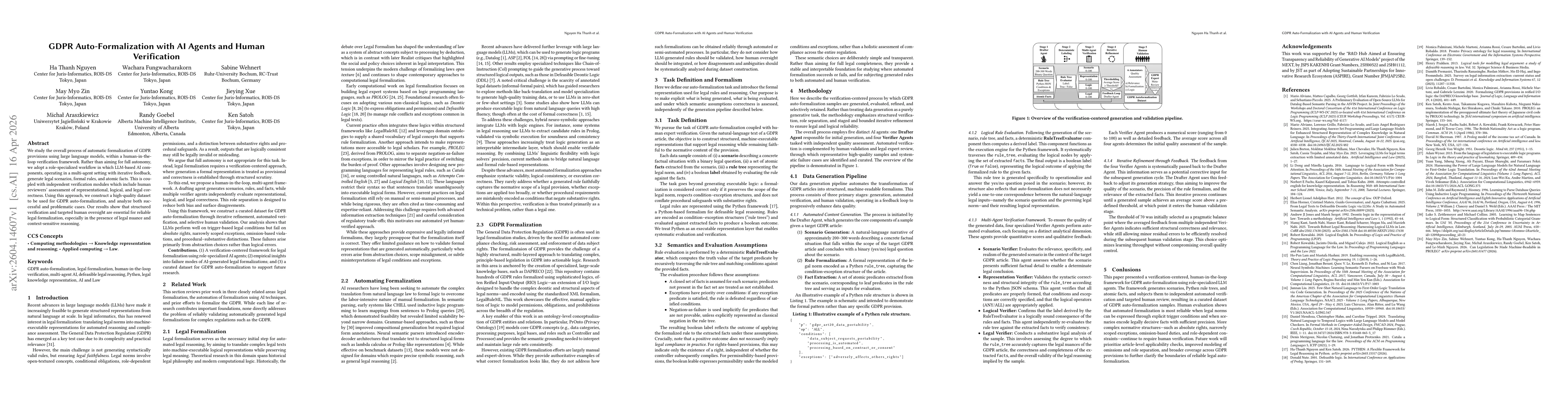 Thumbnail for GDPR Auto-Formalization with AI Agents and Human Verification