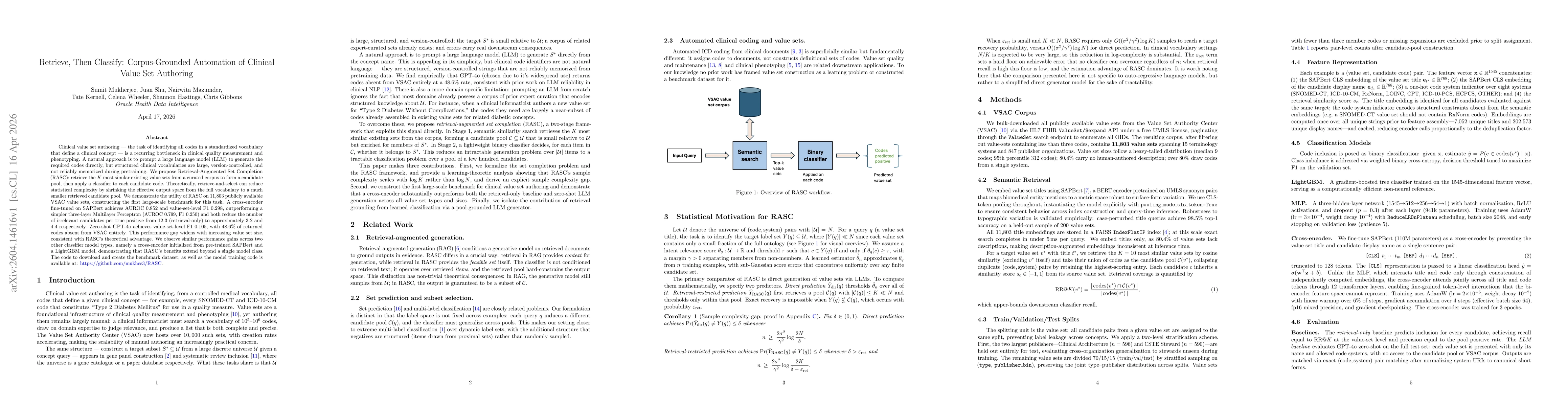 Thumbnail for Retrieve, Then Classify: Corpus-Grounded Automation of Clinical Value Set Authoring