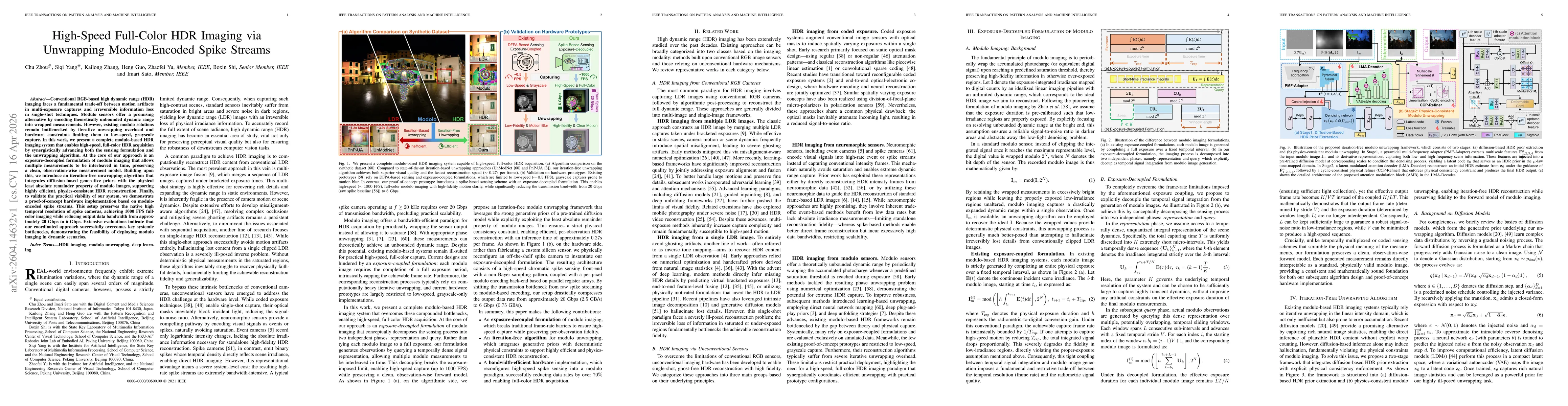 Thumbnail for High-Speed Full-Color HDR Imaging via Unwrapping Modulo-Encoded Spike Streams