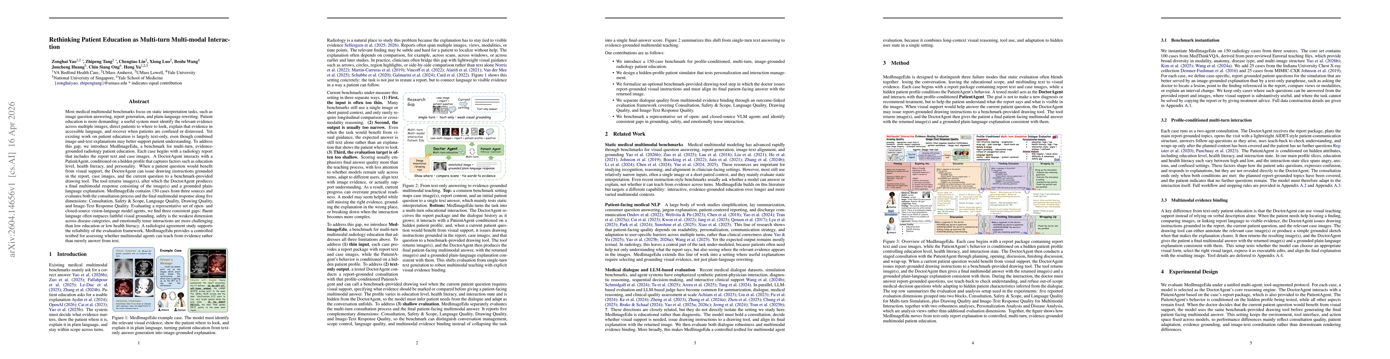 Thumbnail for Rethinking Patient Education as Multi-turn Multi-modal Interaction