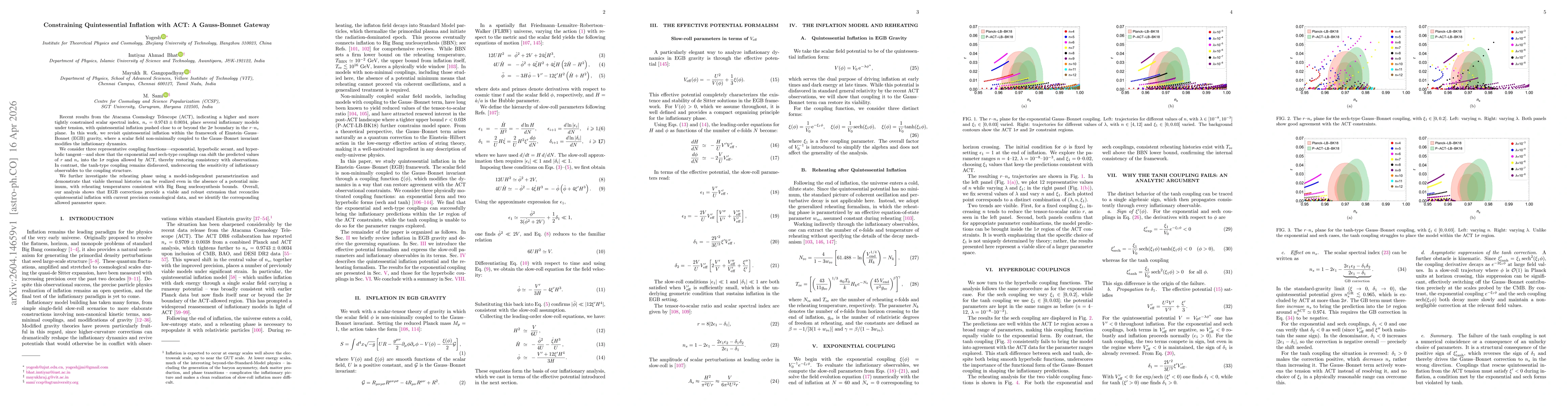 Thumbnail for Constraining Quintessential Inflation with ACT: A Gauss-Bonnet Gateway
