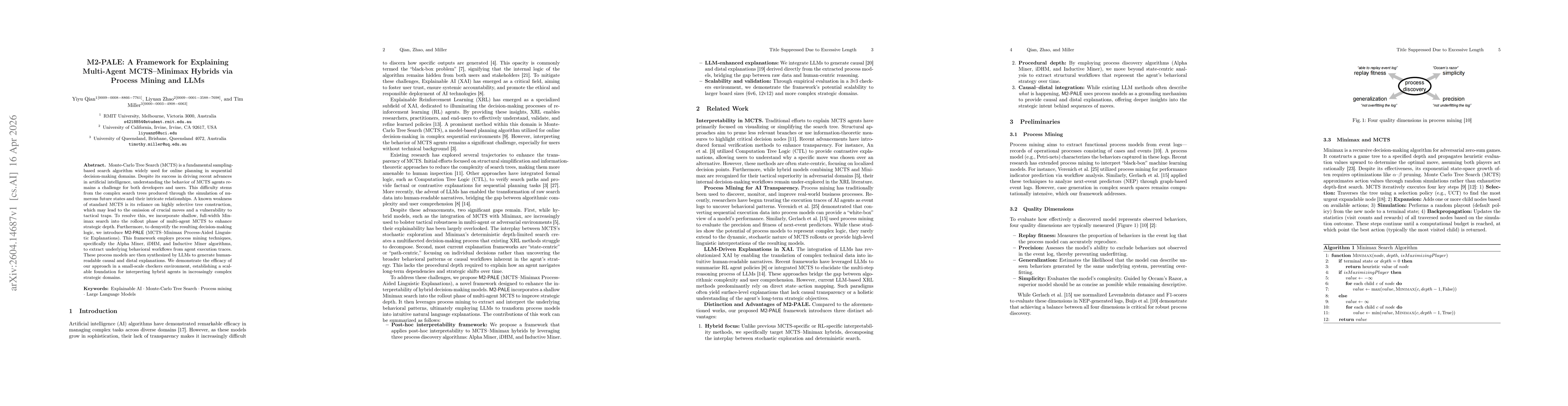 Thumbnail for M2-PALE: A Framework for Explaining Multi-Agent MCTS--Minimax Hybrids via Process Mining and LLMs