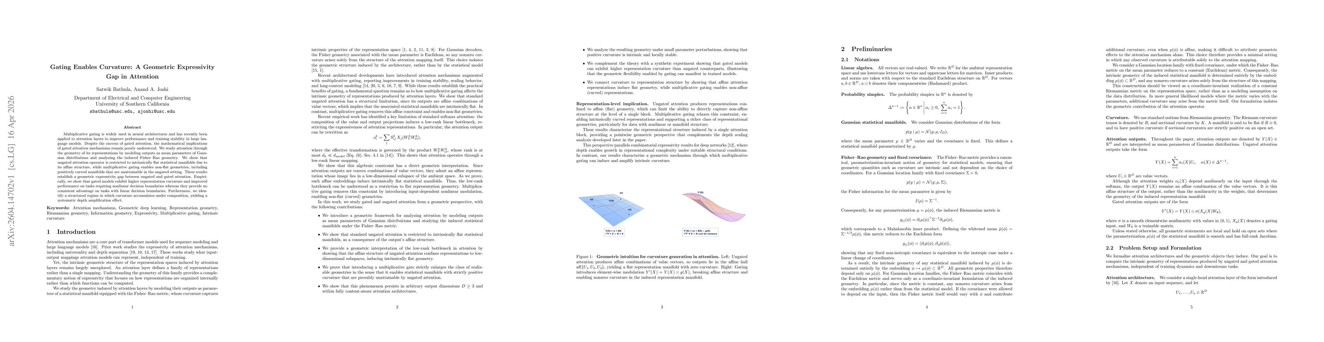 Thumbnail for Gating Enables Curvature: A Geometric Expressivity Gap in Attention