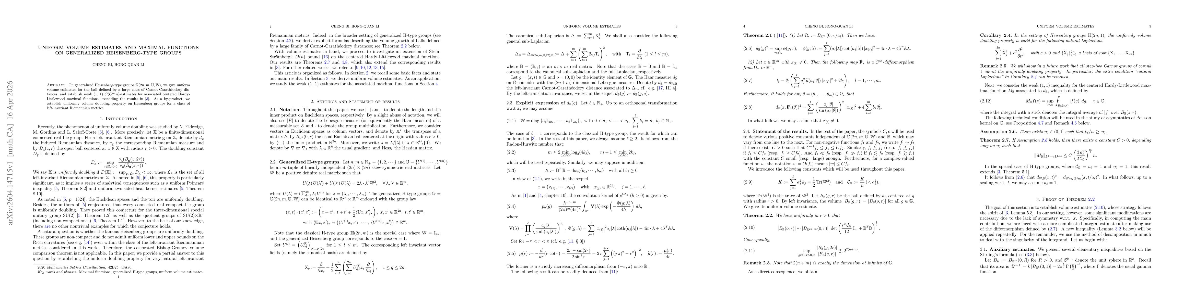 Thumbnail for Uniform volume estimates and maximal functions on generalized Heisenberg-type groups