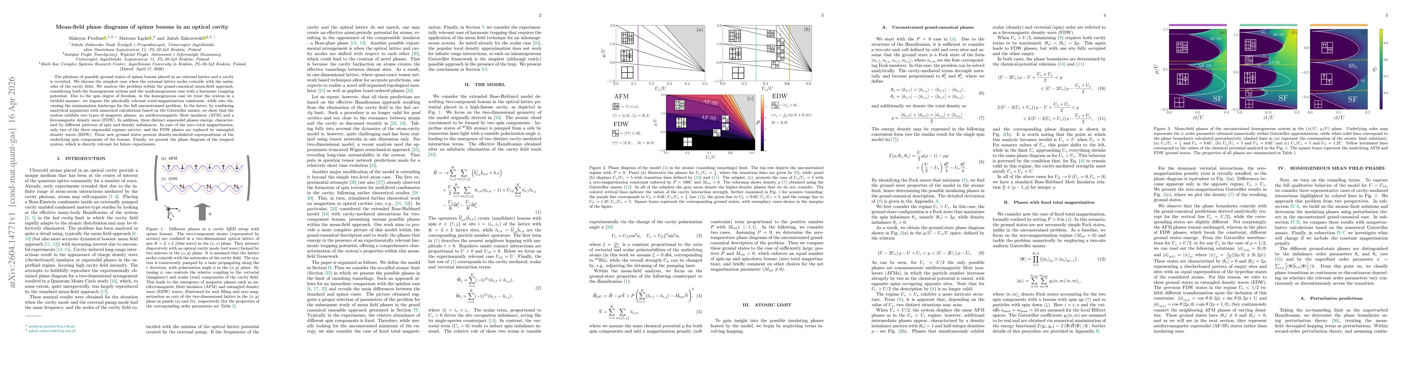 Thumbnail for Mean-field phase diagrams of spinor bosons in an optical cavity