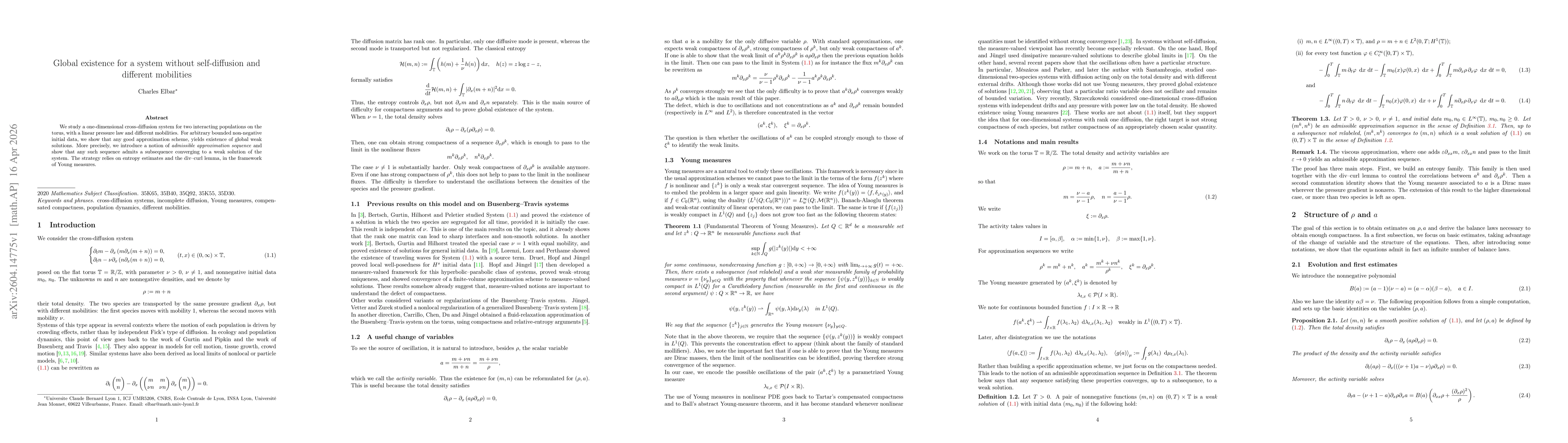 Thumbnail for Global existence for a system without self-diffusion and different mobilities