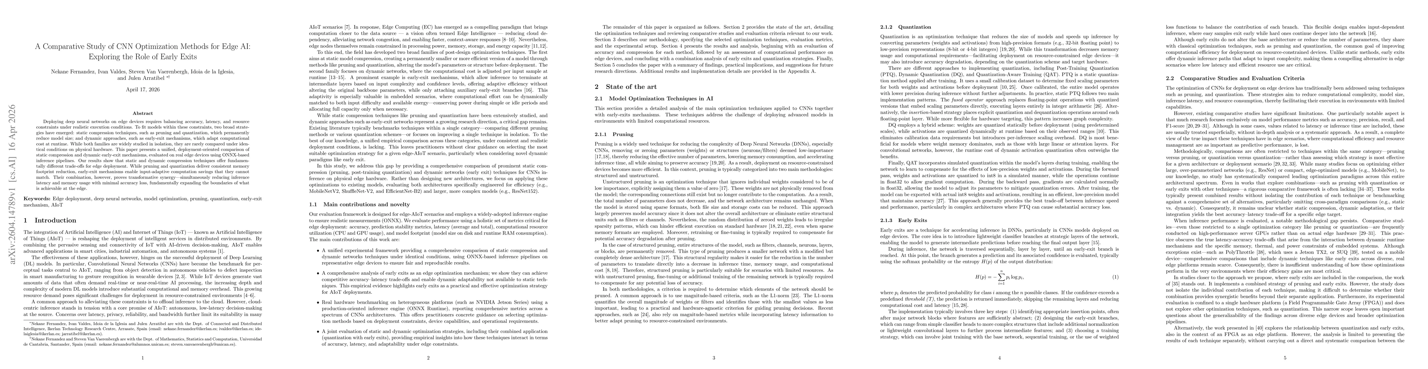 Thumbnail for A Comparative Study of CNN Optimization Methods for Edge AI: Exploring the Role of Early Exits