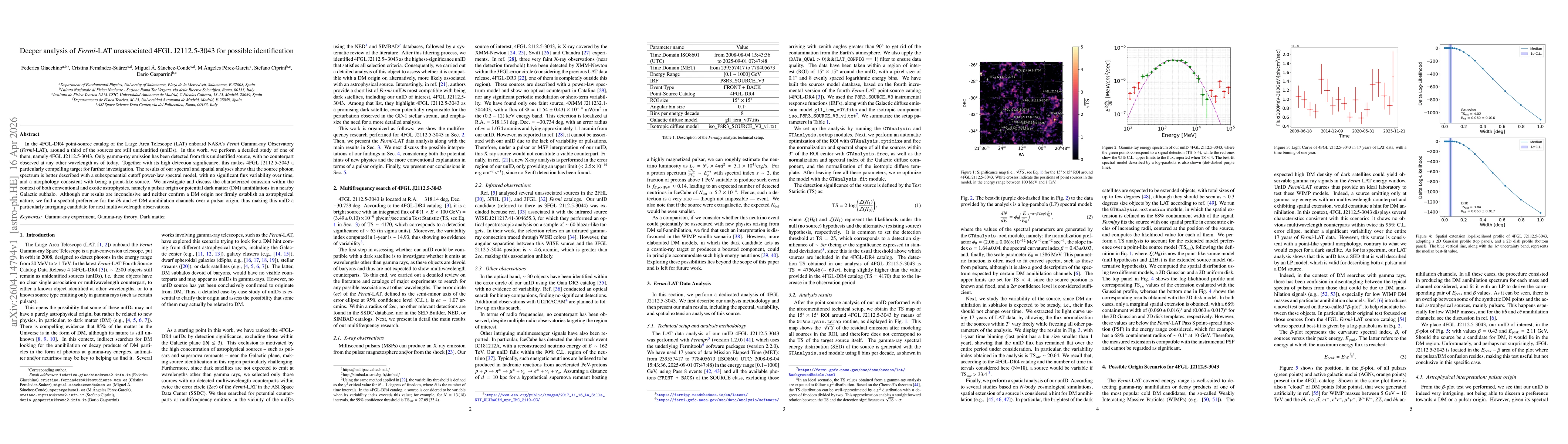 Thumbnail for Deeper analysis of Fermi-LAT unassociated 4FGL J2112.5-3043 for possible identification