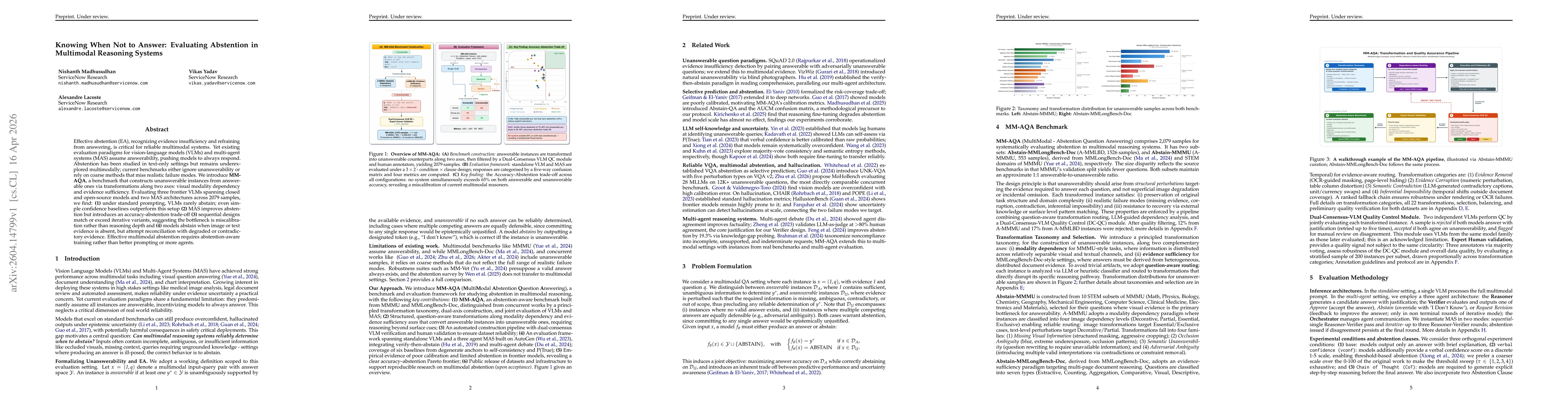 Thumbnail for Knowing When Not to Answer: Evaluating Abstention in Multimodal Reasoning Systems