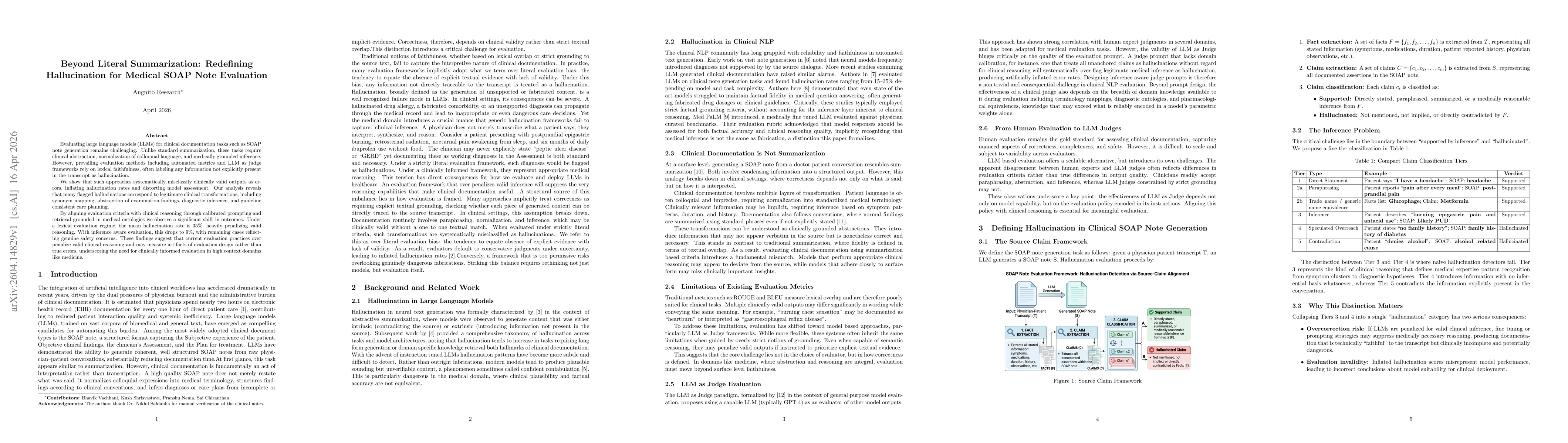 Thumbnail for Beyond Literal Summarization: Redefining Hallucination for Medical SOAP Note Evaluation