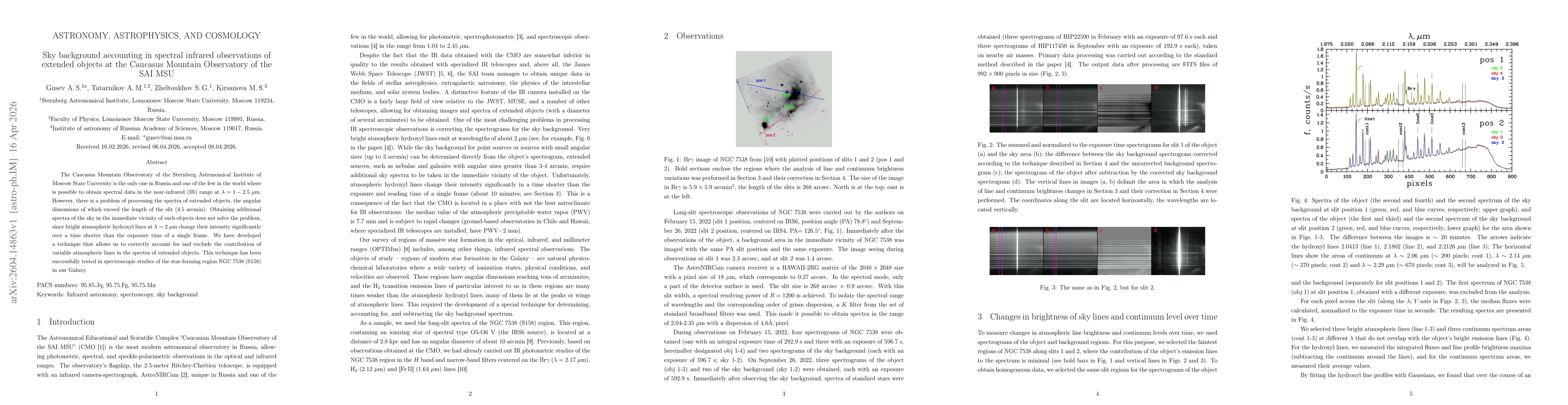 Thumbnail for Sky background accounting in spectral infrared observations of extended objects at the Caucasus Mountain Observatory of the SAI MSU