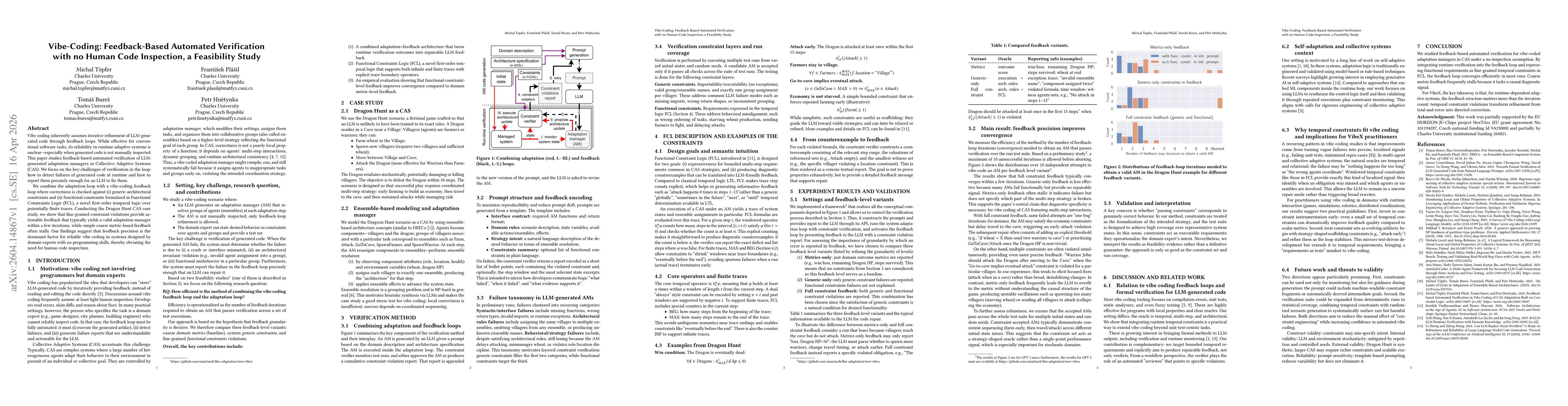 Thumbnail for Vibe-Coding: Feedback-Based Automated Verification with no Human Code Inspection, a Feasibility Study