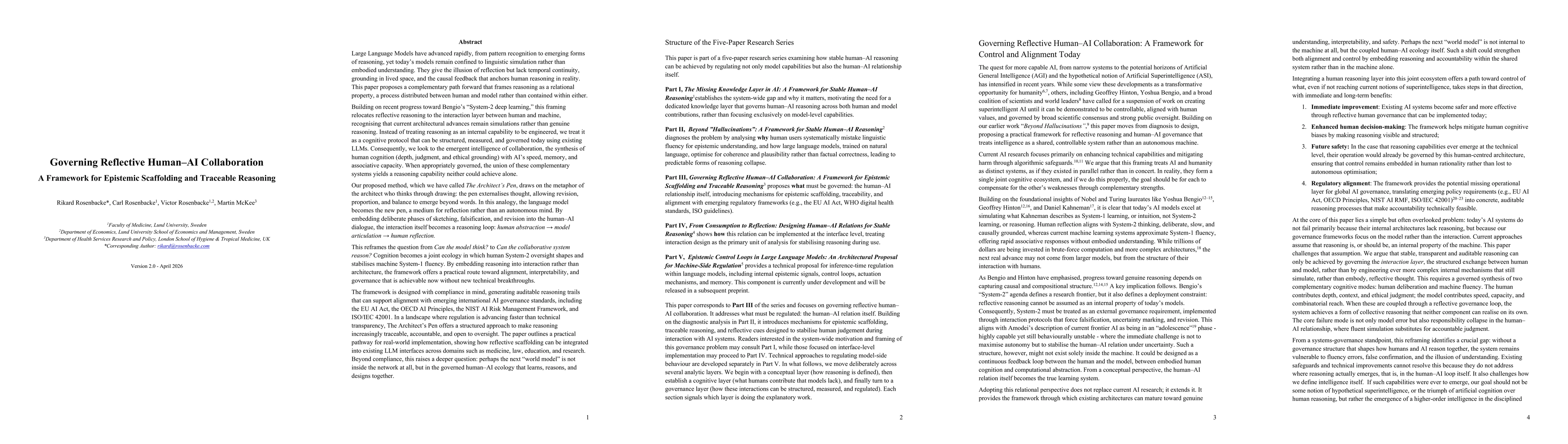 Thumbnail for Governing Reflective Human-AI Collaboration: A Framework for Epistemic Scaffolding and Traceable Reasoning
