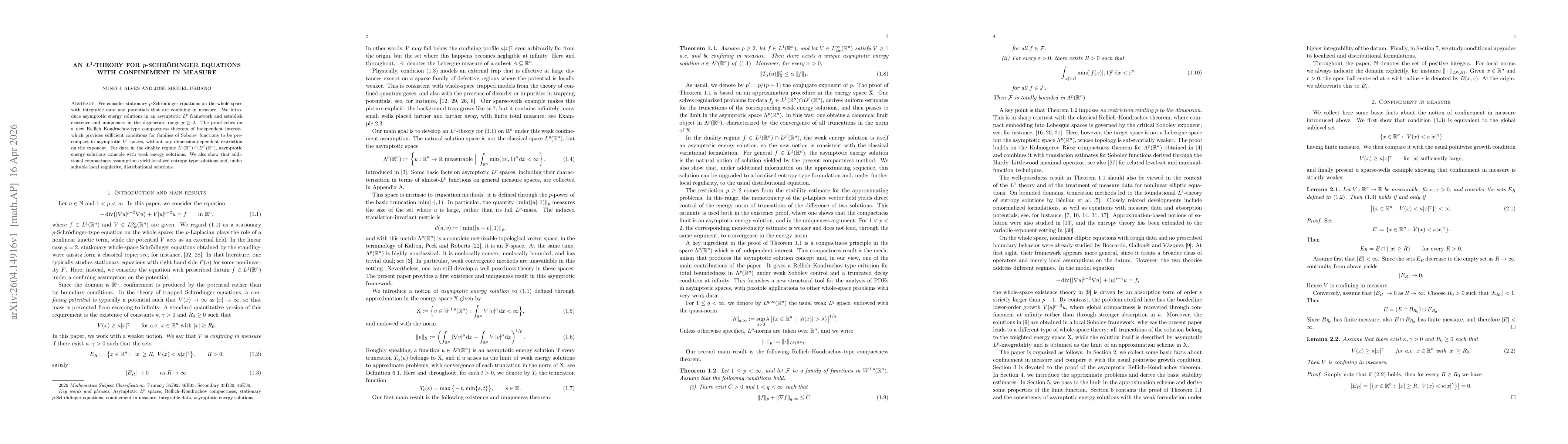 Thumbnail for An $L^1$-theory for $p$-Schrödinger equations with confinement in measure