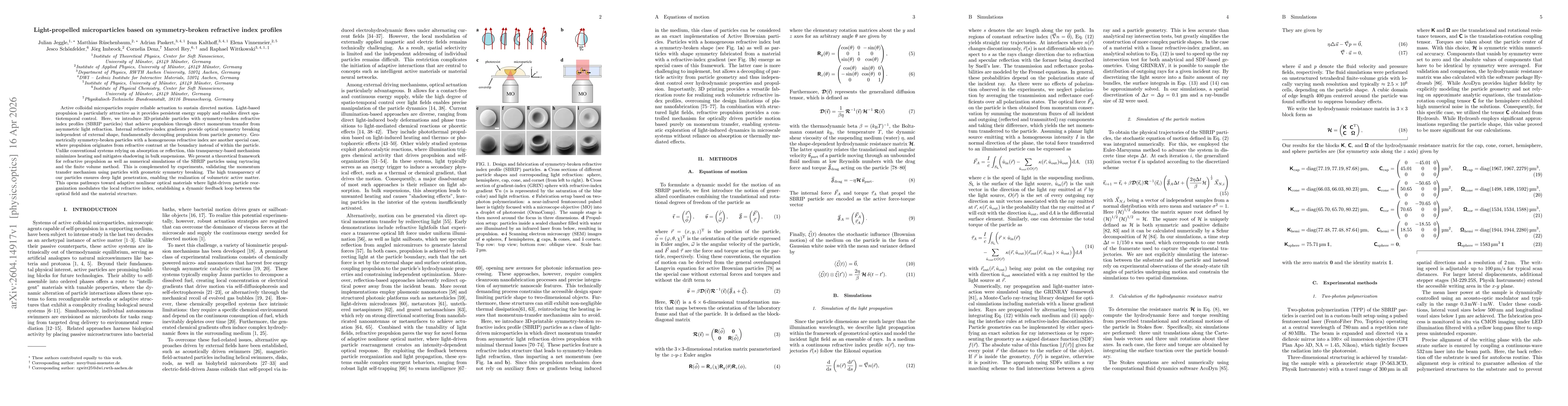 Thumbnail for Light-propelled microparticles based on symmetry-broken refractive index profiles