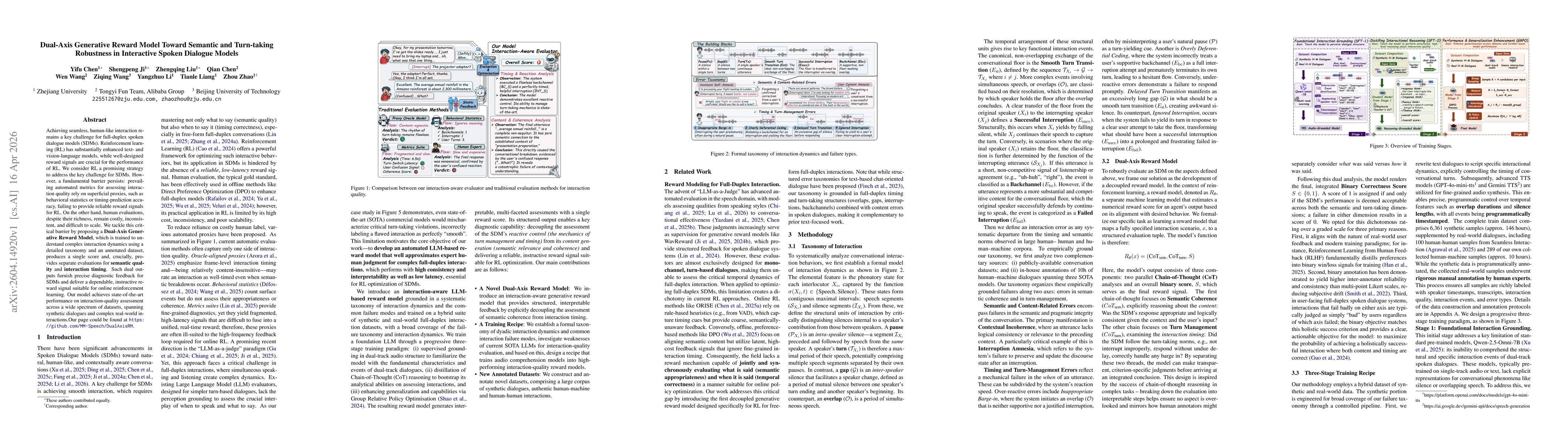 Thumbnail for Dual-Axis Generative Reward Model Toward Semantic and Turn-taking Robustness in Interactive Spoken Dialogue Models