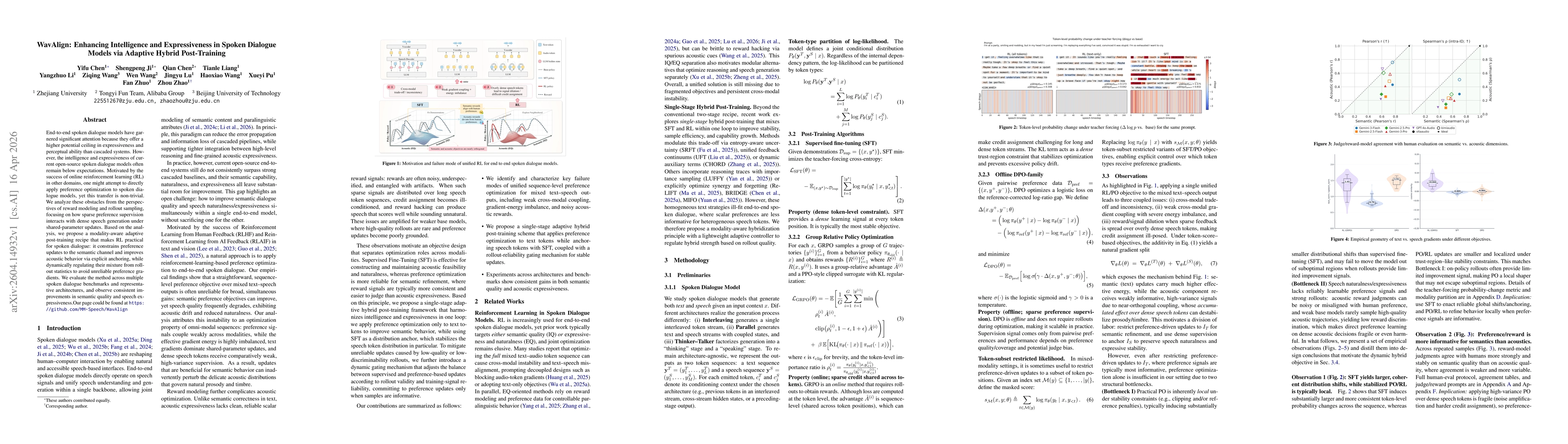 Thumbnail for WavAlign: Enhancing Intelligence and Expressiveness in Spoken Dialogue Models via Adaptive Hybrid Post-Training