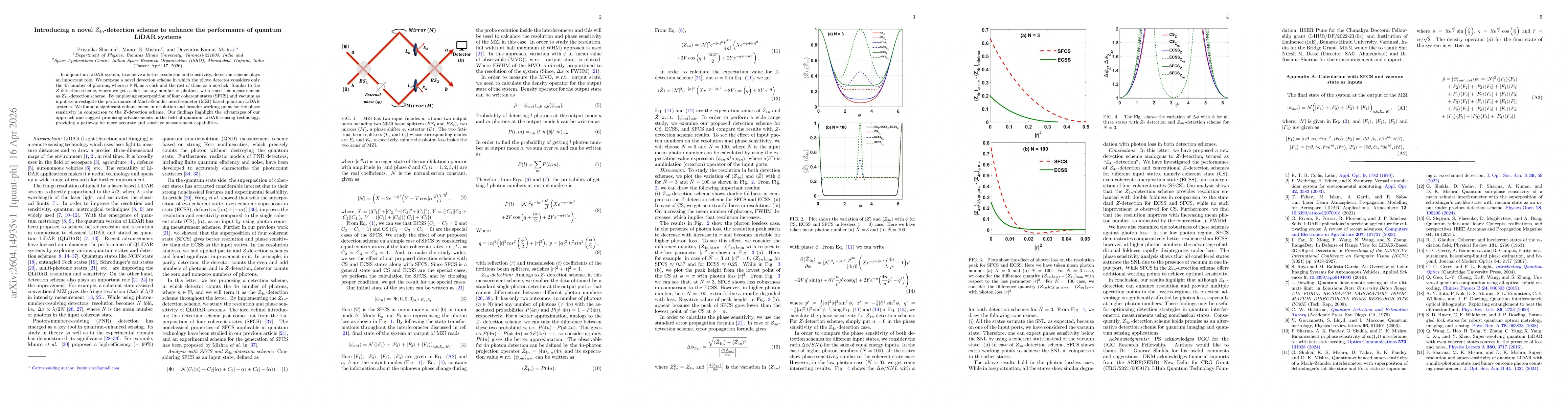 Thumbnail for Introducing a novel $Z_{4n}$-detection scheme to enhance the performance of quantum LiDAR systems