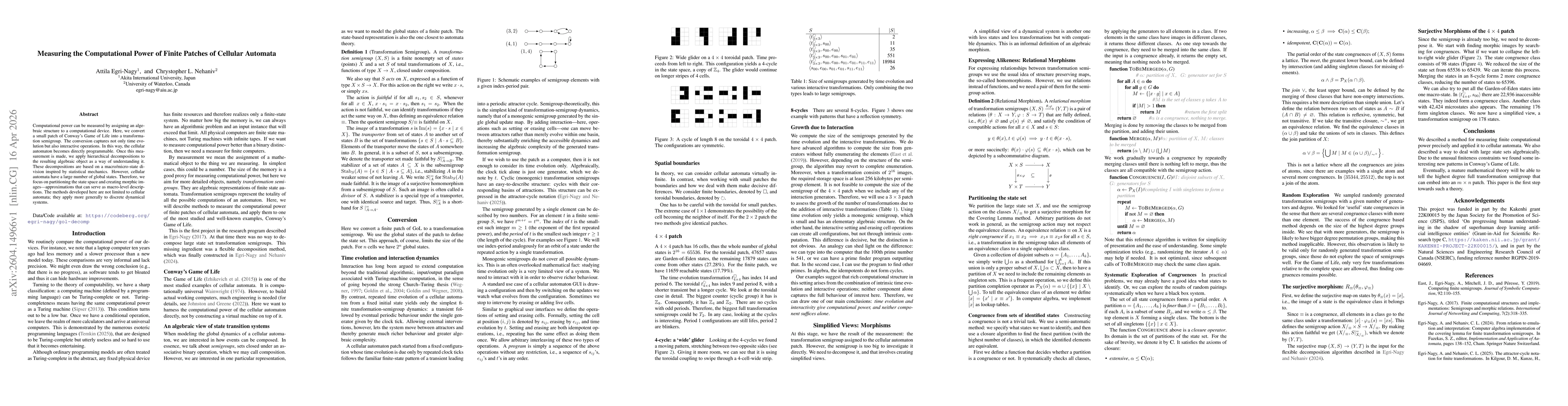 Thumbnail for Measuring the Computational Power of Finite Patches of Cellular Automata