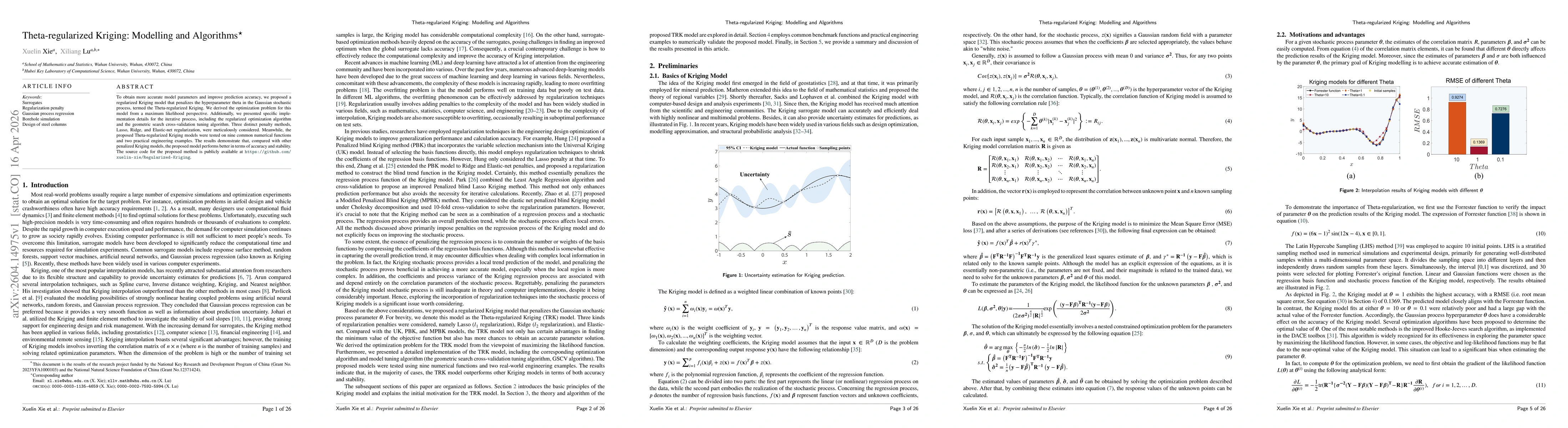 Thumbnail for Theta-regularized Kriging: Modelling and Algorithms