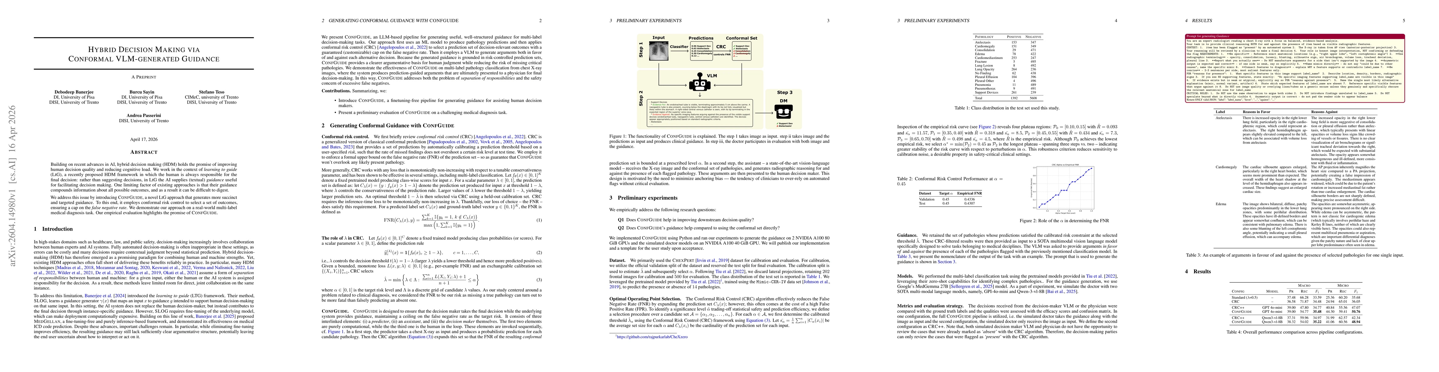 Thumbnail for Hybrid Decision Making via Conformal VLM-generated Guidance