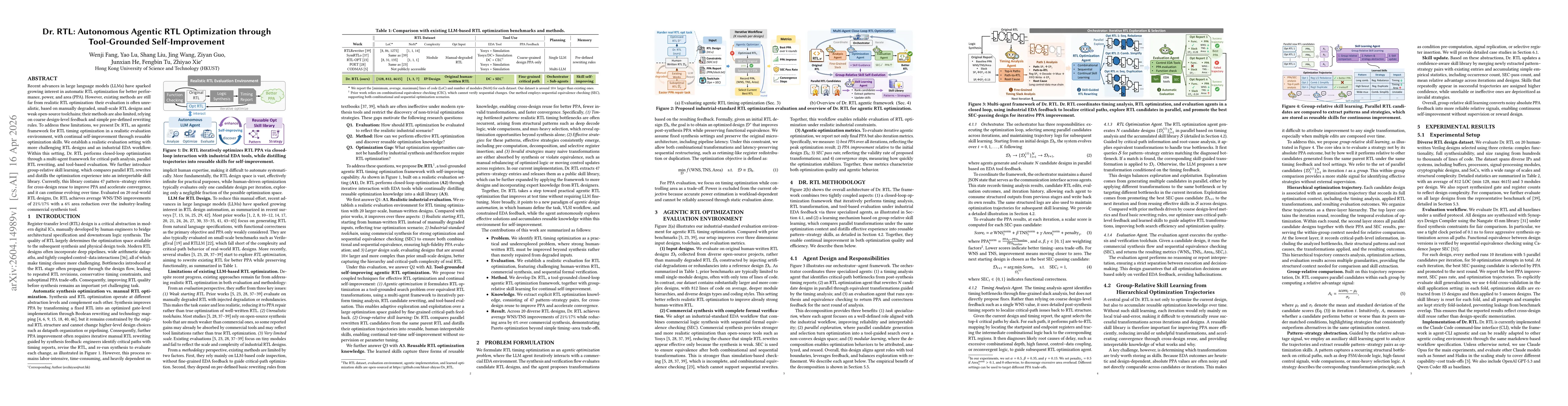 Thumbnail for Dr.~RTL: Autonomous Agentic RTL Optimization through Tool-Grounded Self-Improvement