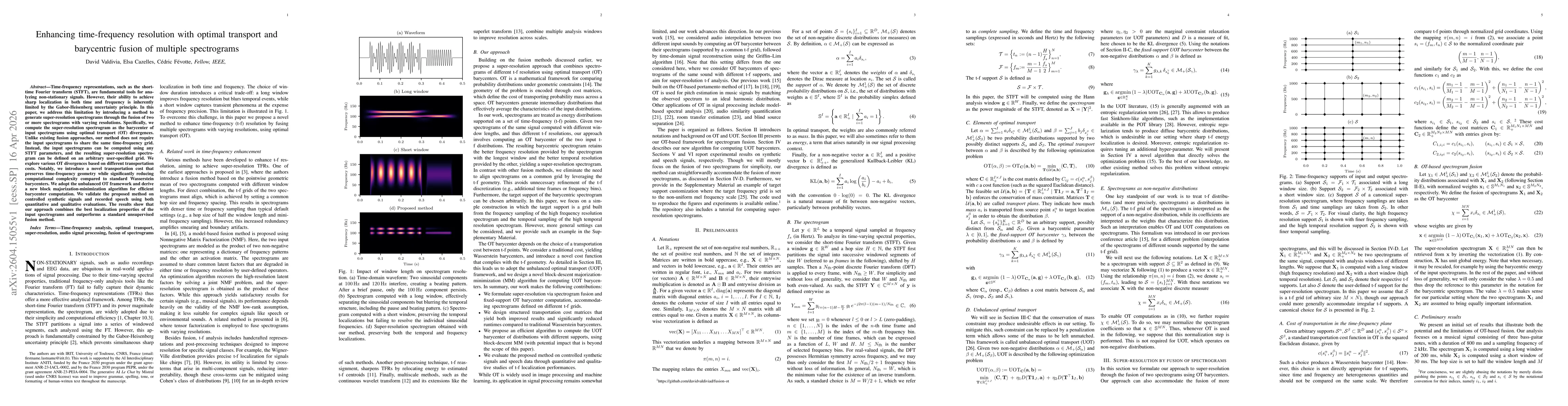 Thumbnail for Enhancing time-frequency resolution with optimal transport and barycentric fusion of multiple spectrogram