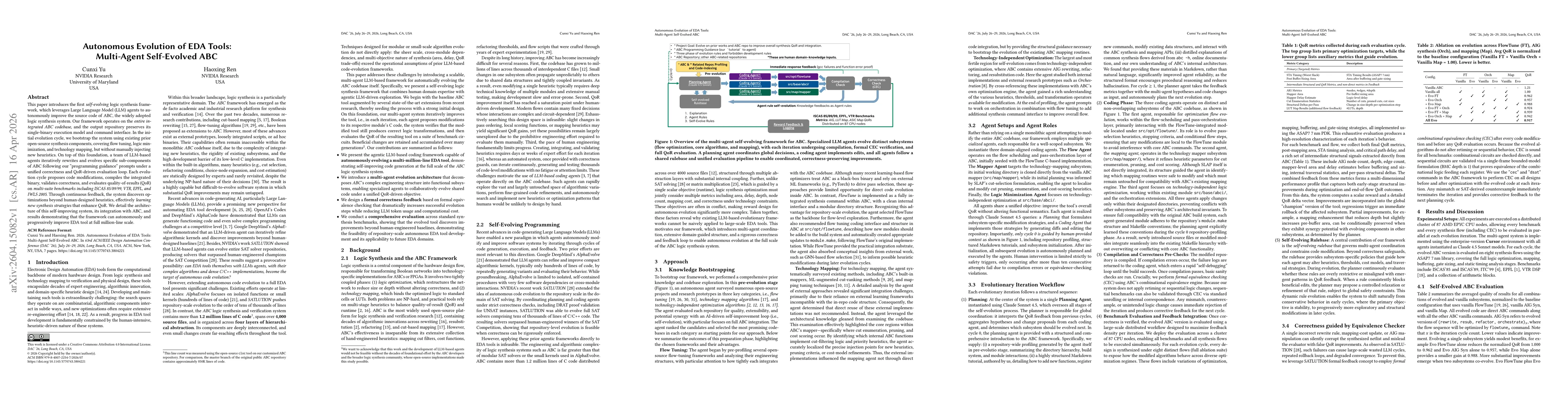 Thumbnail for Autonomous Evolution of EDA Tools: Multi-Agent Self-Evolved ABC