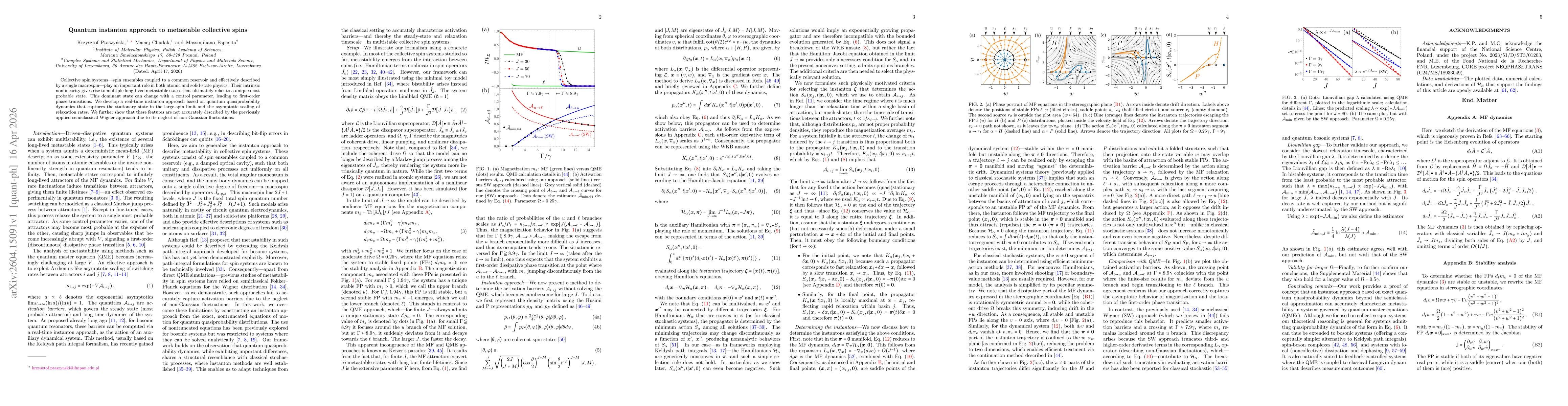 Thumbnail for Quantum instanton approach to metastable collective spins