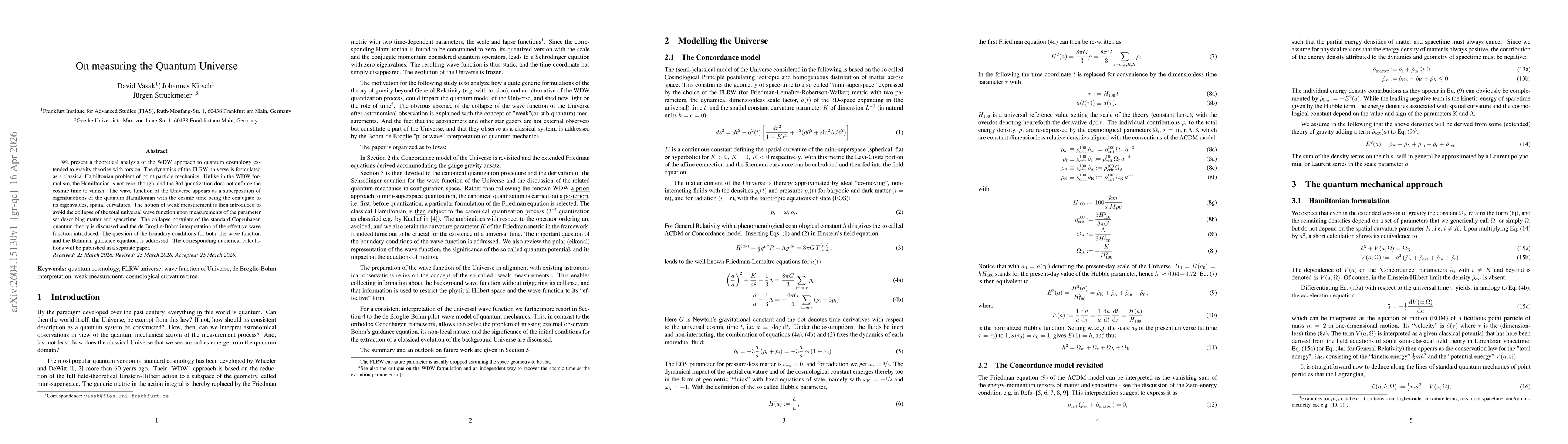 Thumbnail for On measuring the Quantum Universe
