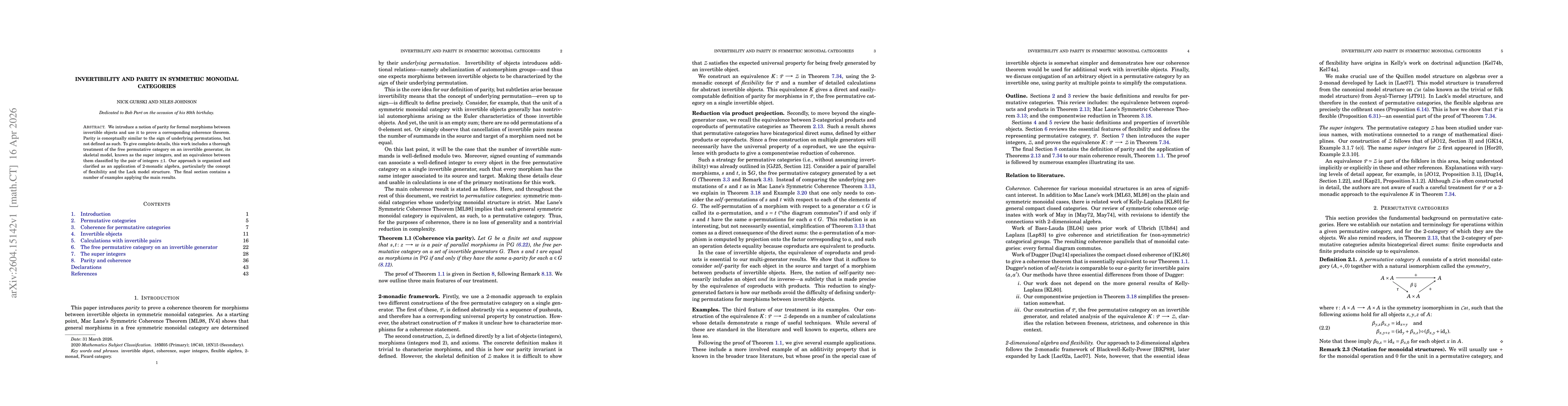 Thumbnail for Invertibility and parity in symmetric monoidal categories